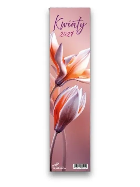 Sharon Kwiaty 2027 väggkalender smal 10,5x42 cm blommor