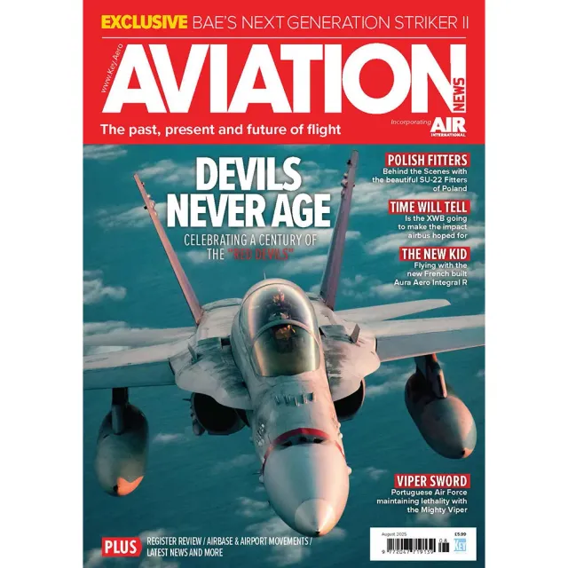 Aviation News augusti 2025 tidning lösnummer militärflyg