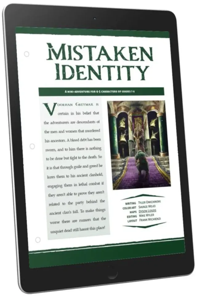 EN Publishing WOIN Mistaken Identity äventyr PDF dvärgar