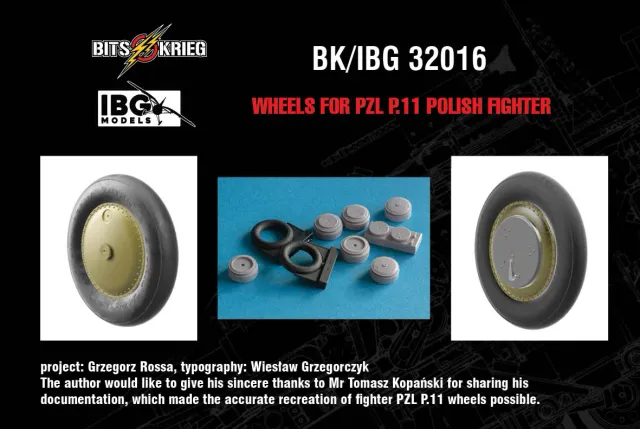 ROSSAGRAPH BitsKrieg PZL P.11 hjul 1:32 resin