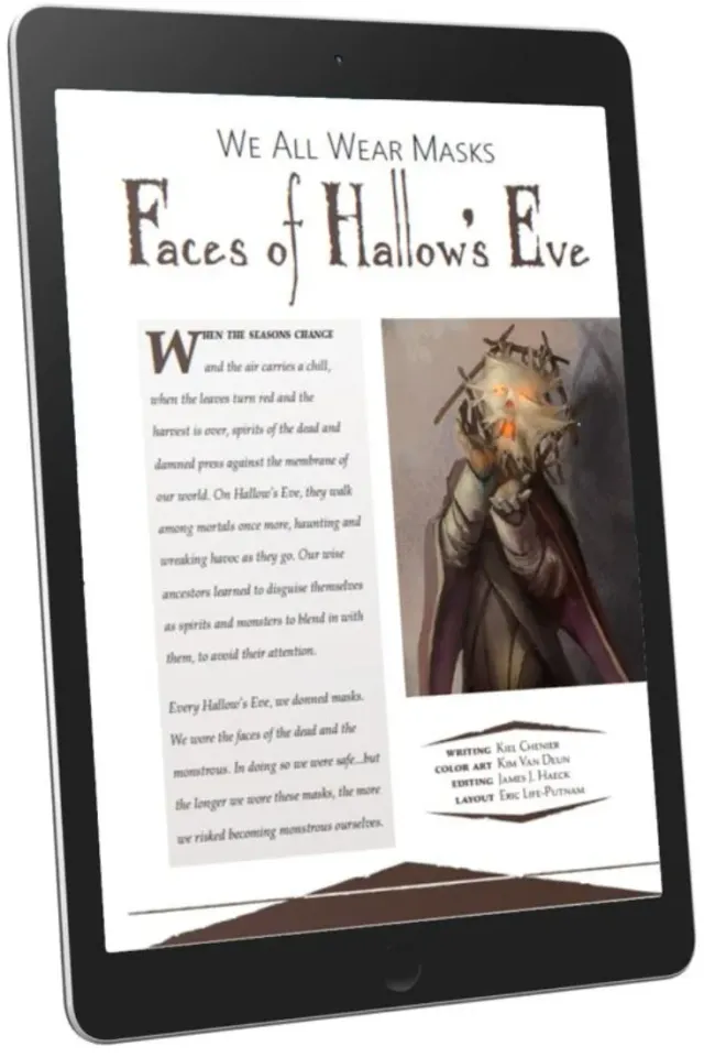 EN Publishing Faces of Hallows Eve artefakter PDF masker