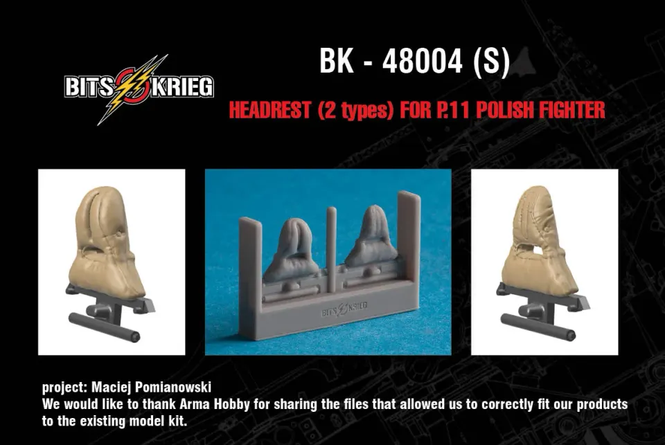 Rossagraph BitsKrieg BK48004S detaljsats nackstöd PZL P.11c 1:48