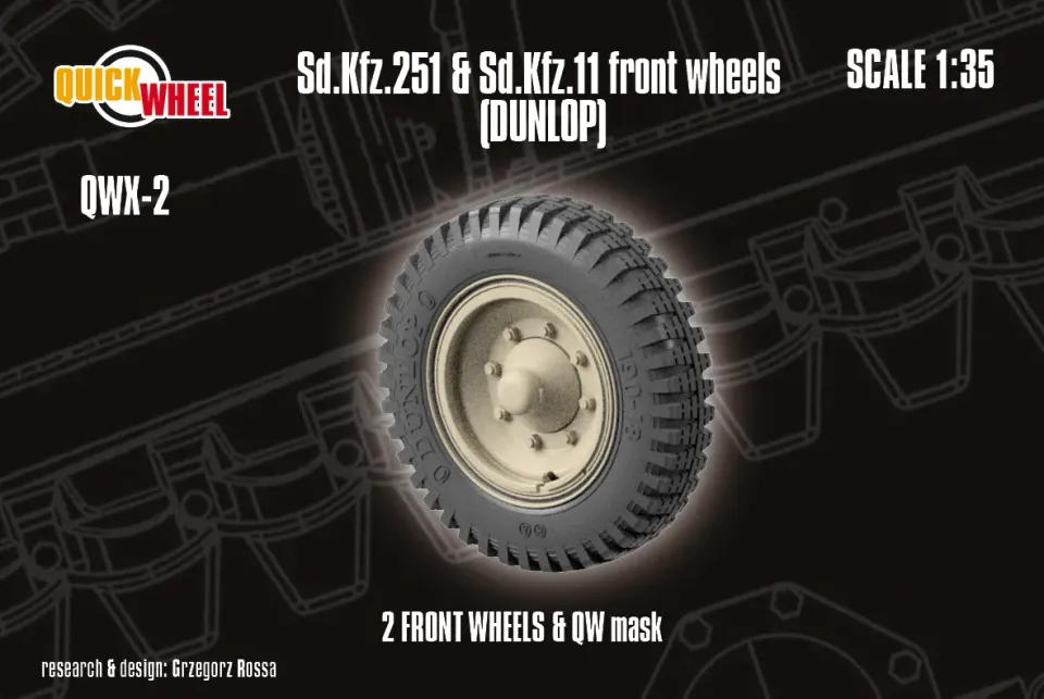 ROSSAGRAPH QuickWheel QWX-002 framhjul 1/35 Dunlop