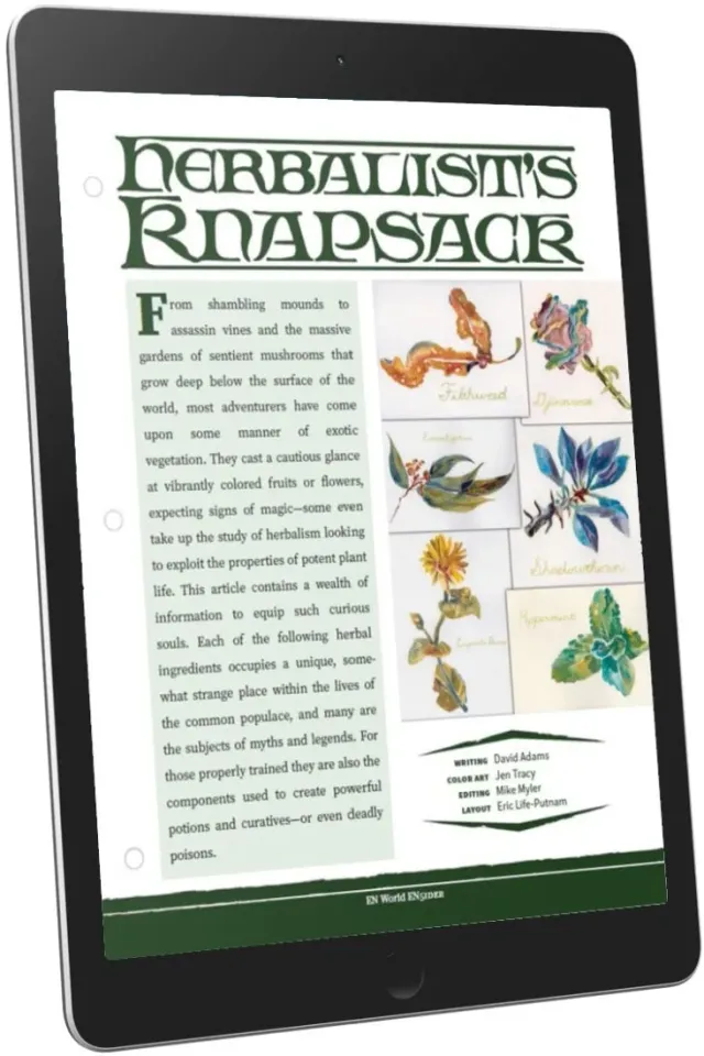 EN Publishing Herbalists Knapsack magiföremål pdf örter