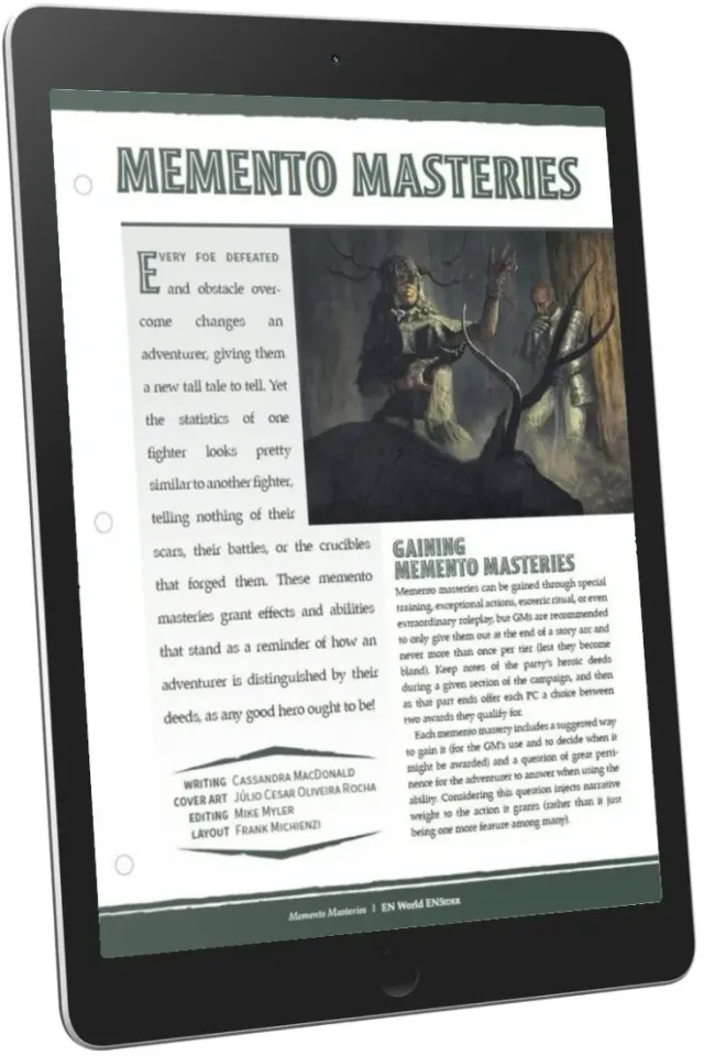 EN Publishing Memento Masteries regler PDF D&D 5e förmågor