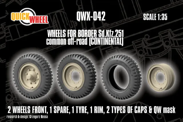 Rossagraph QuickWheel QWX-042 framhjul Sd.Kfz. 251 resin