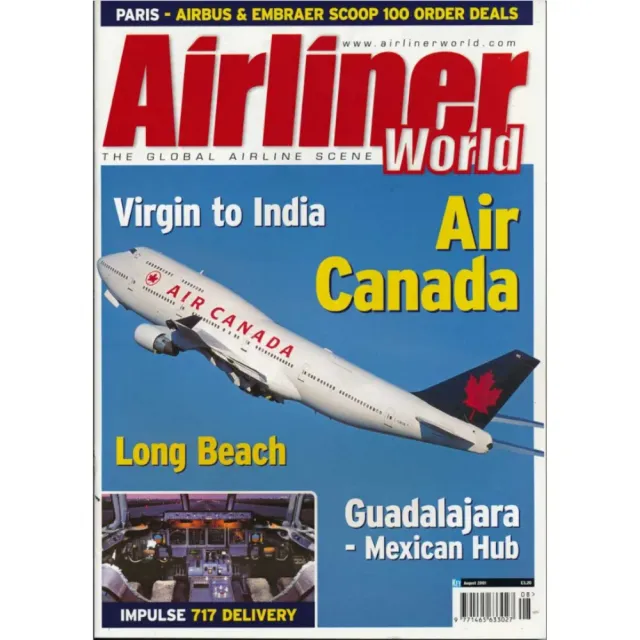 Airliner World tidning augusti 2001 back issue