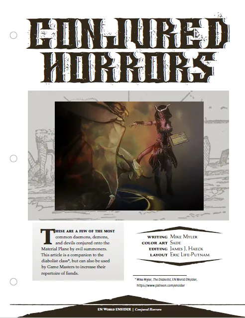 EN Publishing Conjured Horrors Diabolist rollspel PDF