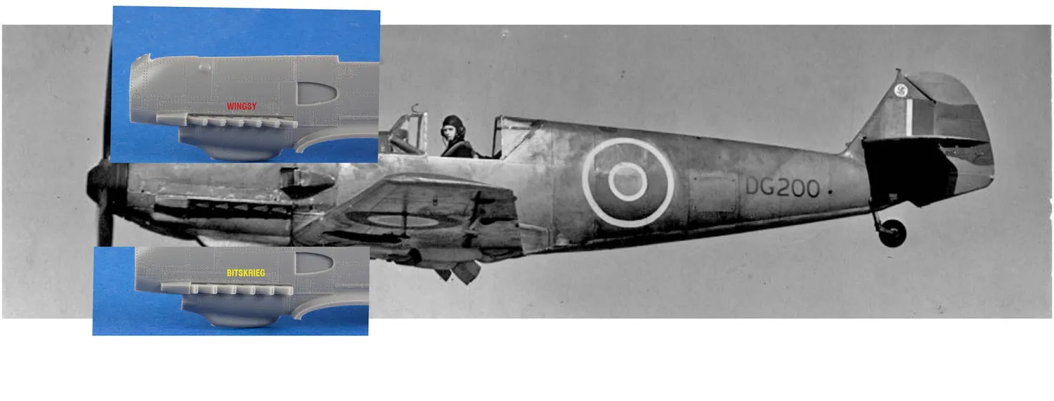 Rossagraph BitsKrieg BK48013S Bf-109 E avgasrör Wingsy