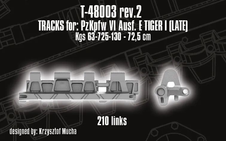 ROSSAGRAPH QuickTracks T-48003 larvband 1/48 Tiger I sent