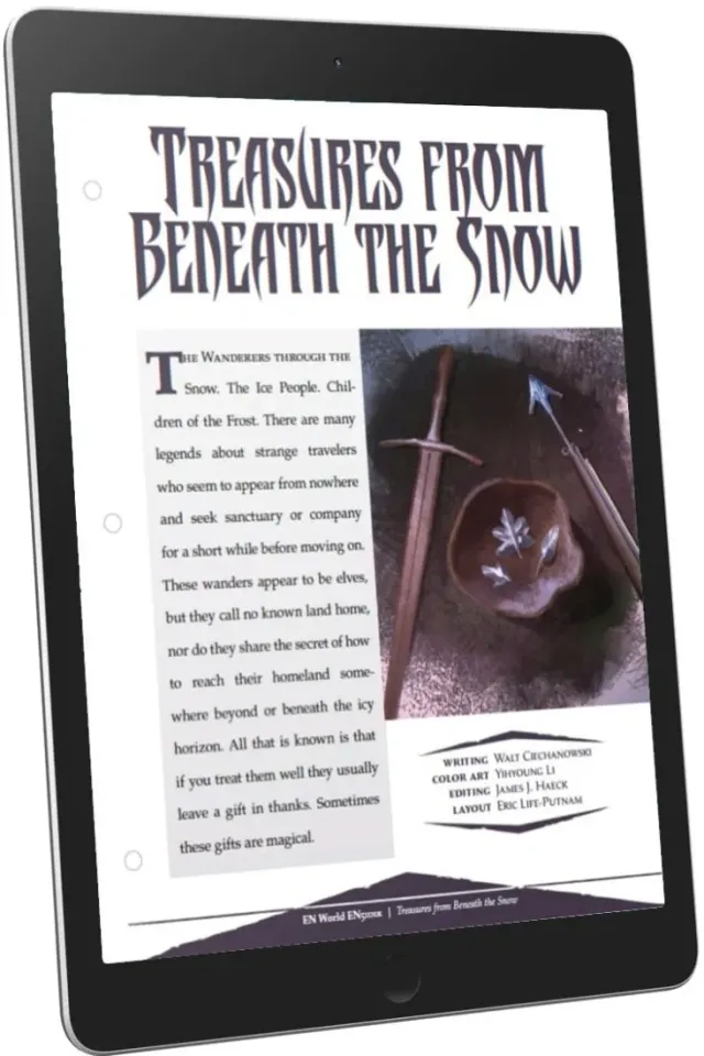 EN Publishing Treasures Beneath Snow magiska föremål PDF vinter