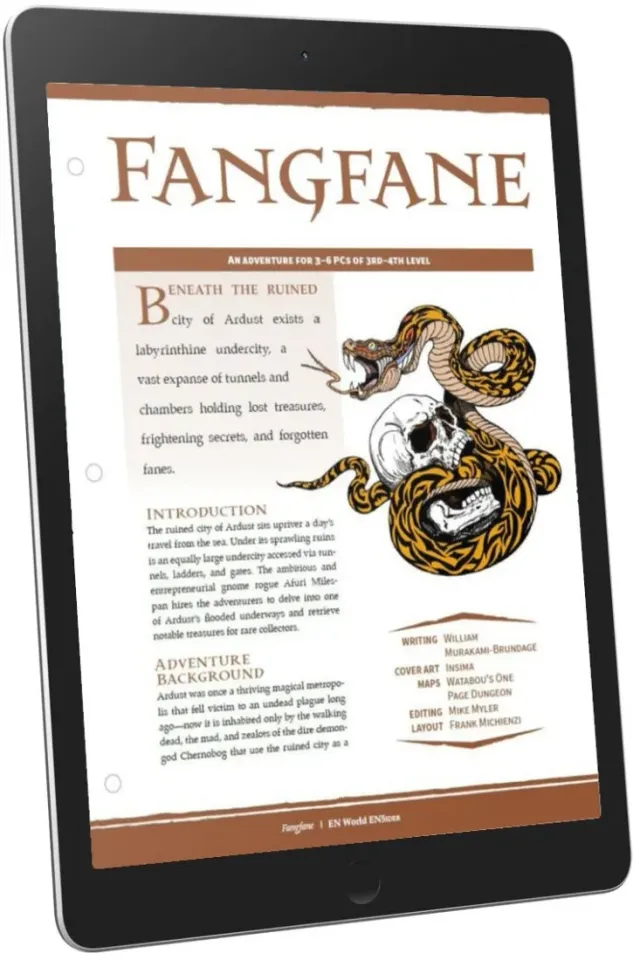 EN Publishing Fangfane D&D 5e PDF äventyr underjord