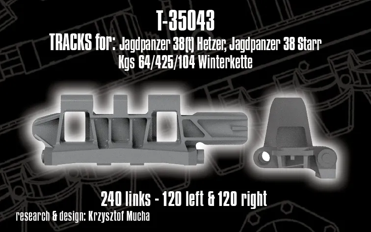 QuickTracks T-35043 Hetzer Starr Winterkette larvband 1/35