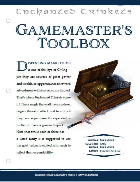 EN Publishing Enchanted Trinkets Gamemaster's Toolbox PDF 15 magiska föremål