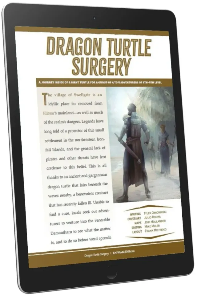 EN Publishing Dragon Turtle Surgery äventyr PDF D&D 5e nivå 4–6