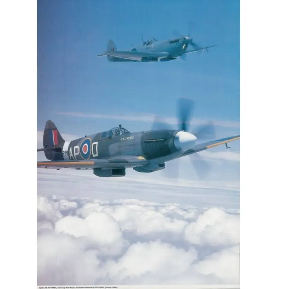 Spitfire Mk XIV poster A2 affisch flygplan