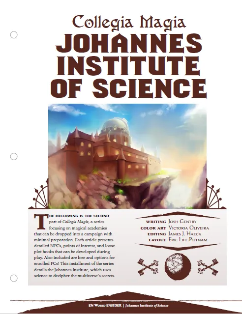 EN Publishing Collegia Magia Johannes Institute platsbok PDF 5e
