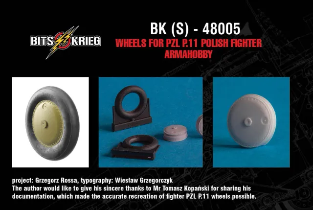 Rossagraph BitsKrieg BK48005S hjul 1:48 resin PZL P.11c