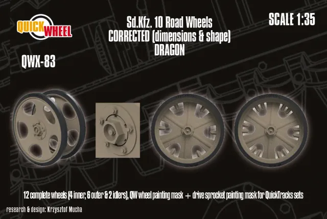 Rossagraph QuickWheel QWX-083 löphjul 1:35 Sd.Kfz. 10