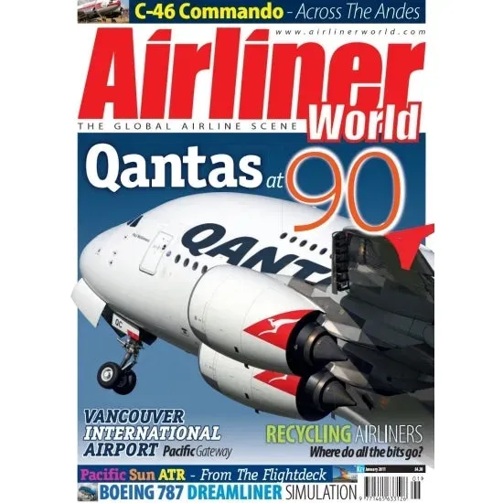 Airliner World januari 2011 tidning flygplan