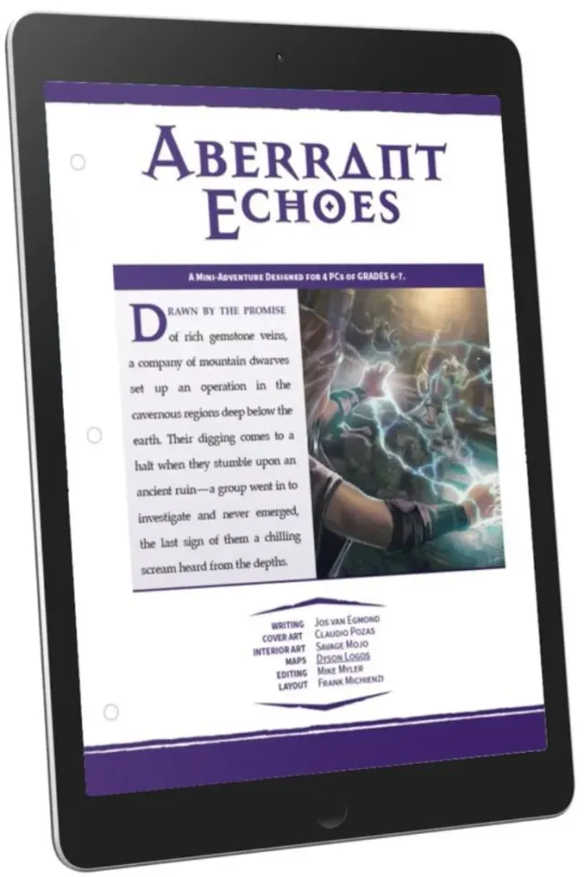EN Publishing WOIN Aberrant Echoes äventyr PDF grad 6-7