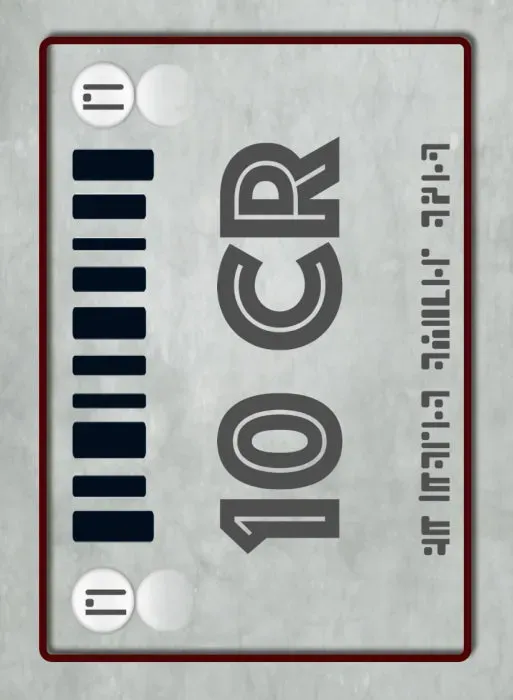 EN Publishing Tabletop Money kortlek 10 credit 40 kort sci-fi