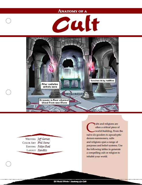 EN Publishing Anatomy of a Cult rollspels-PDF kult