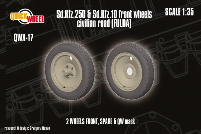 Rossagraph QuickWheel QWX-017 hjulset Sd.Kfz. 250 1:35 Fulda
