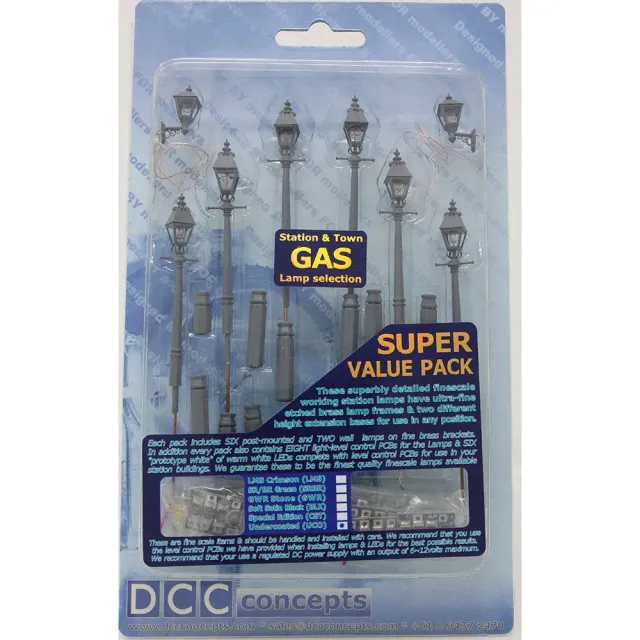DCC Concepts Gas Lamp SR modellampor 8-pack