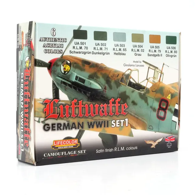 Lifecolor Luftwaffe Set 1 modellfärg 6 färger