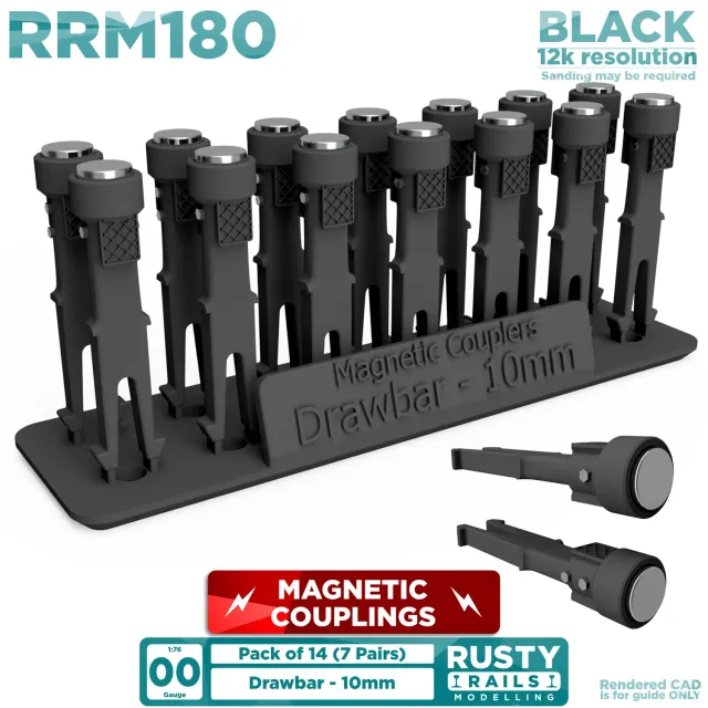 Rusty Rails OO 10 mm magnetkoppling NEM 7-par