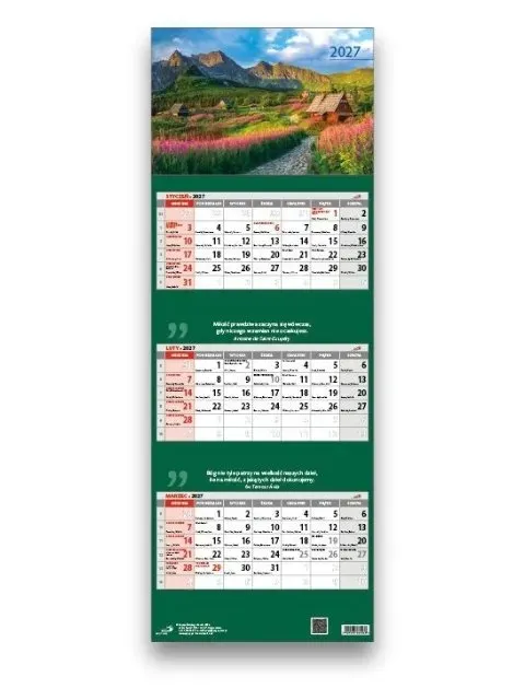 Sharon Vyer tredelad väggkalender 2027 berg