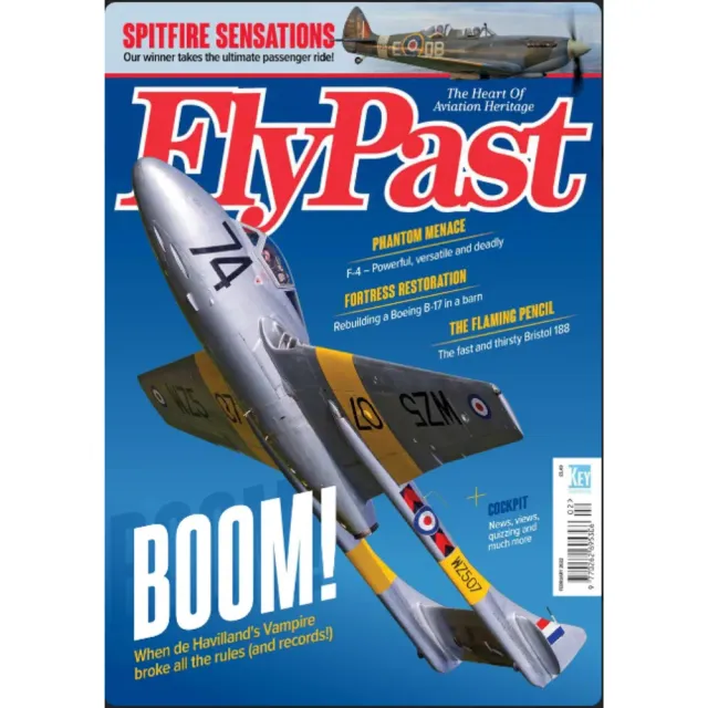 FlyPast februari 2022 tidning Vampire T.11