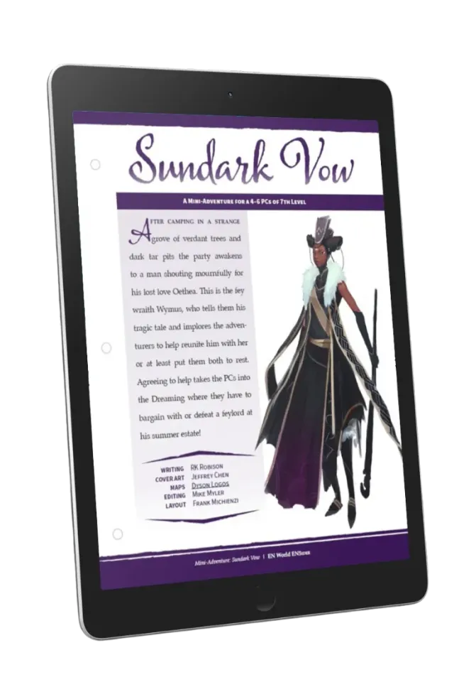 EN Publishing Sundark Vow miniäventyr PDF feyromans