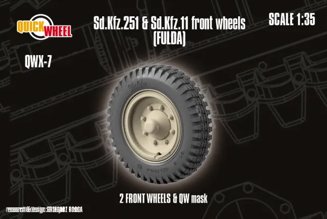 ROSSAGRAPH QuickWheel QWX-007 resinhjul Sd.Kfz.11/251 Fulda