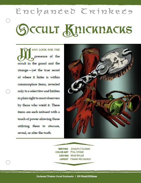 EN Publishing Enchanted Trinkets Occult Knicknacks rollspel PDF