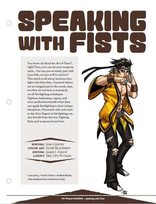 EN Publishing Speaking With Fists rollspel PDF knytnäve