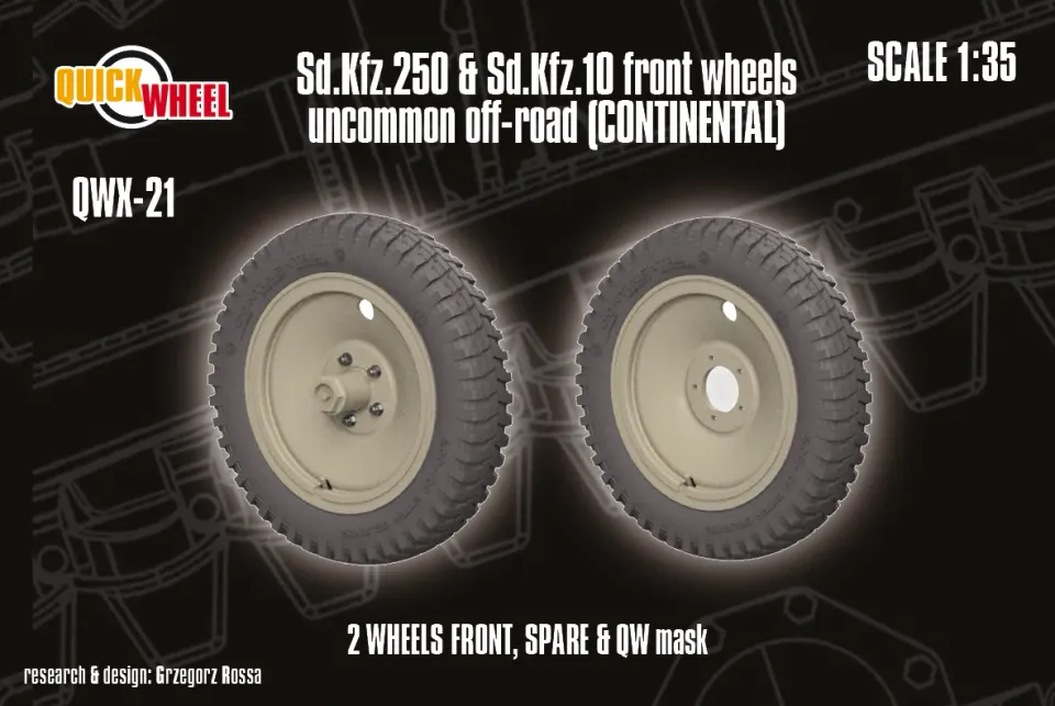 ROSSAGRAPH QuickWheel QWX-021 framhjul Sd.Kfz. 250 1/35 resin