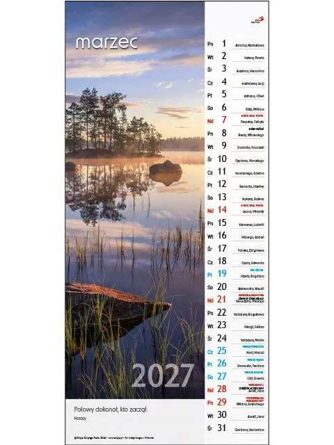 Sharon Piekno natury väggkalender 2027 stor