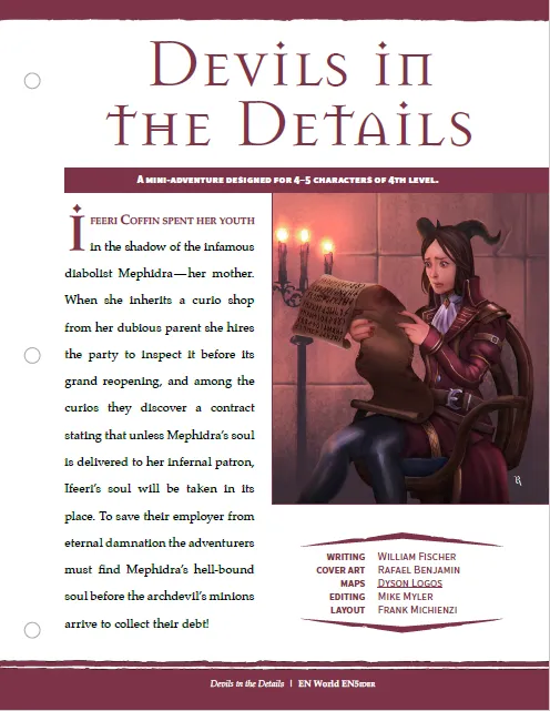 EN Publishing Devils in the Details miniäventyr PDF D&D 5e nivå 4