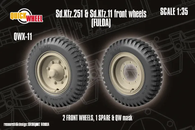 Rossagraph QuickWheel QWX-011 framhjul Sd.Kfz. 251 resin