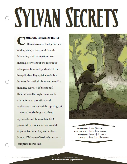 EN Publishing Sylvan Secrets regeltillbehör PDF fe-tema