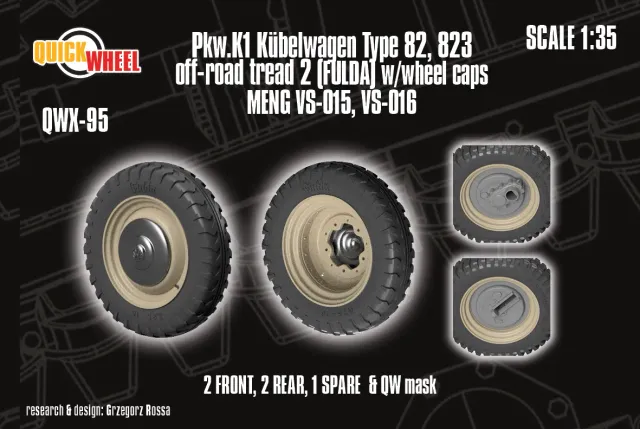 Rossagraph QuickWheel QWX-095 hjul Kübelwagen Type 82 1/35