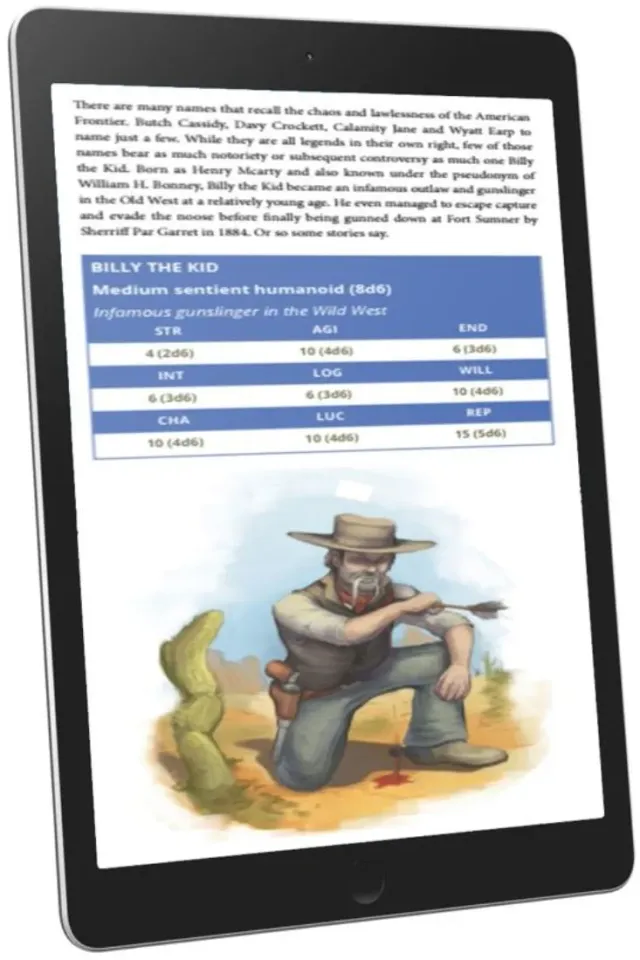 EN Publishing Billy the Kid rollspel PDF WOIN Vilda Västern
