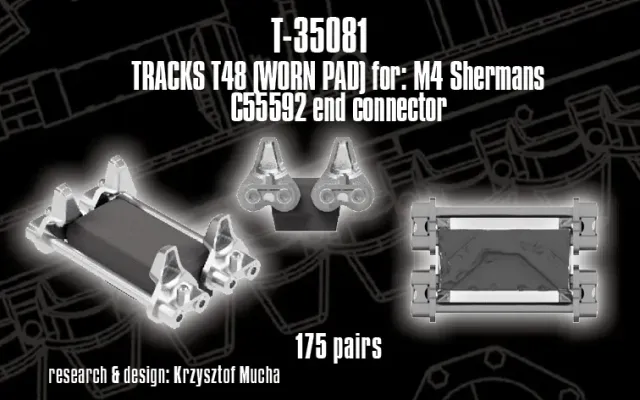 Rossagraph QuickTracks T-35081 larvband T48 Sherman 1:35