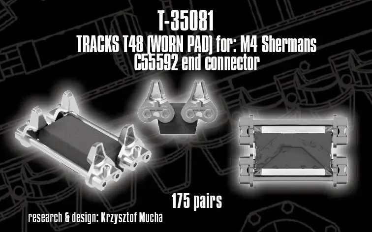Rossagraph QuickTracks T-35081 larvband T48 Sherman 1:35