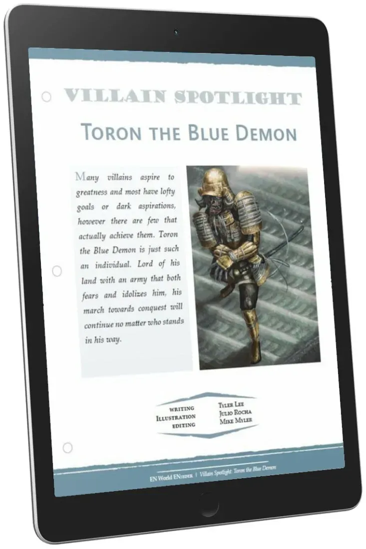 EN Publishing Toron Blue Demon D&D 5e rollspel PDF skurk