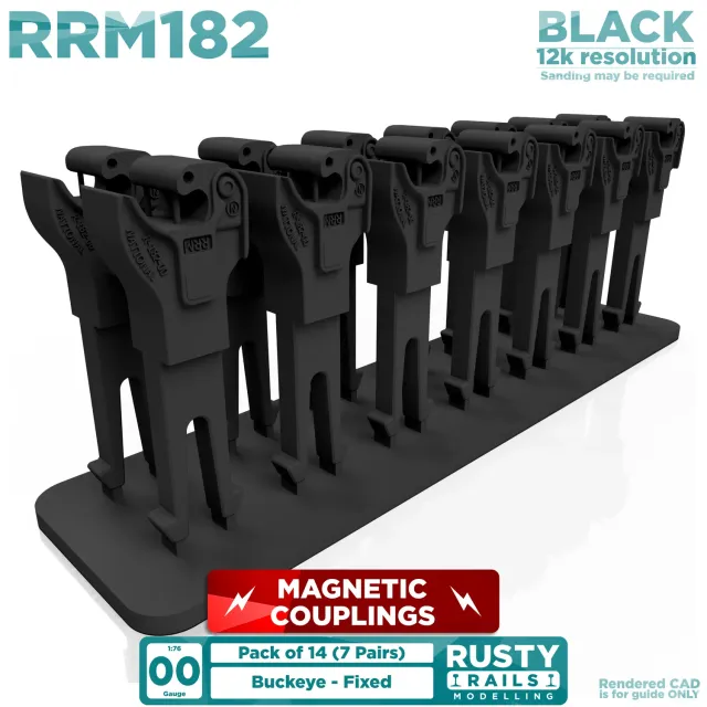 Rusty Rails Fixed Buckeye koppel OO NEM 7 par