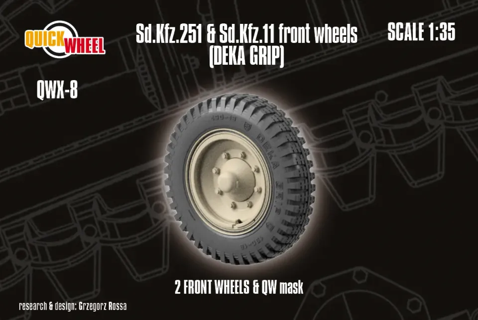 Rossagraph QuickWheel QWX-008 framhjul Sd.Kfz. 11/251 1:35