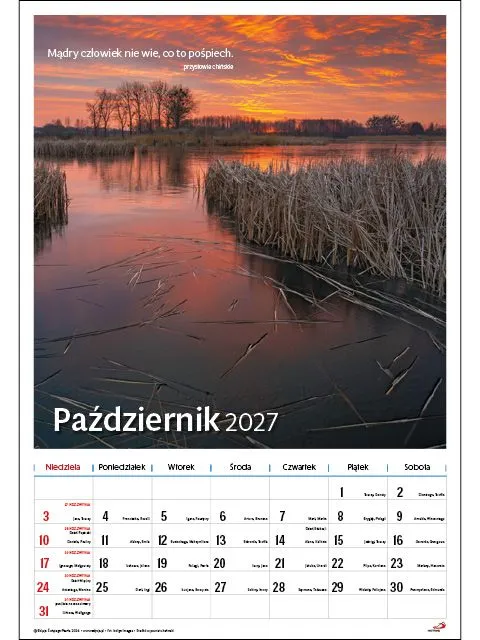 Sharon Krajobrazy polskie 2027 väggkalender 33,5x48,5 cm landskap